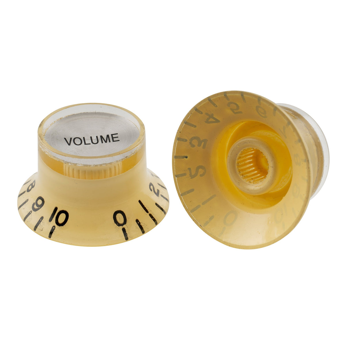 Musiclily Pro Inch Size Fine 24-Spline Top Hat Bell Knobs Tone Volume Control Knobs for USA LP SG Style Electric Guitar, Set of 2T2V