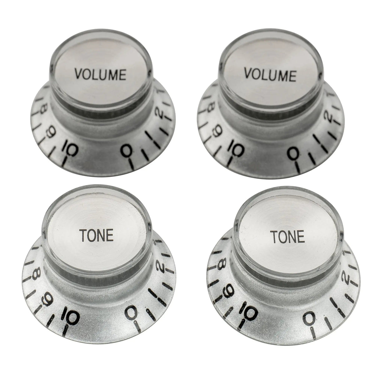 Musiclily Pro Inch Size Fine 24-Spline Top Hat Bell Knobs Tone Volume Control Knobs for USA LP SG Style Electric Guitar, Set of 2T2V