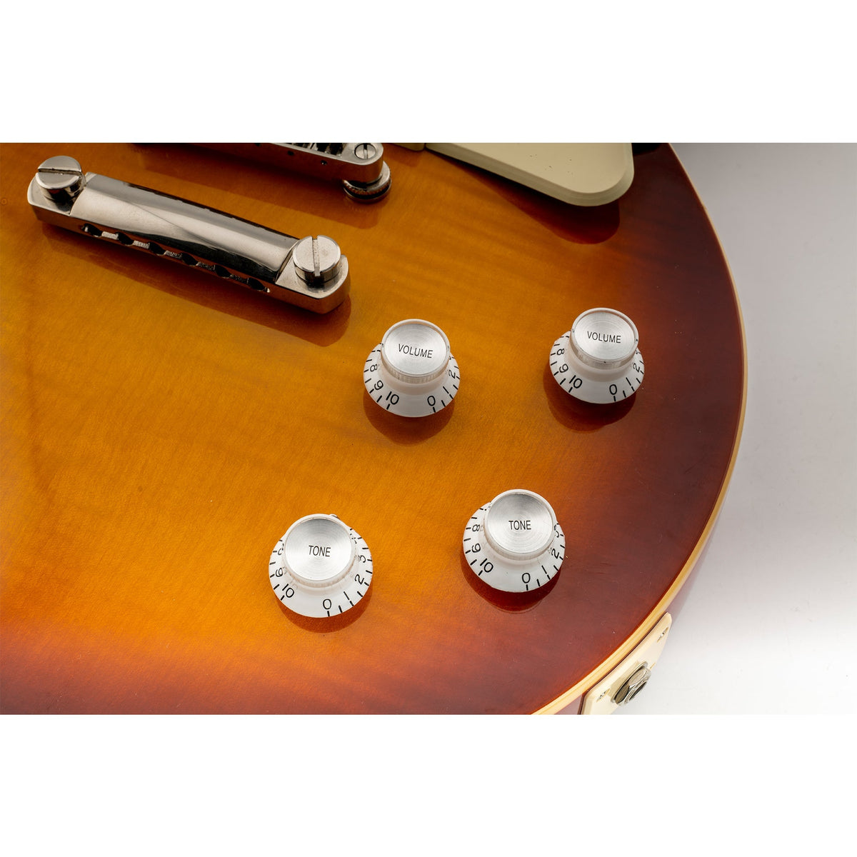 Musiclily Pro Inch Size Fine 24-Spline Top Hat Bell Knobs Tone Volume Control Knobs for USA LP SG Style Electric Guitar, Set of 2T2V