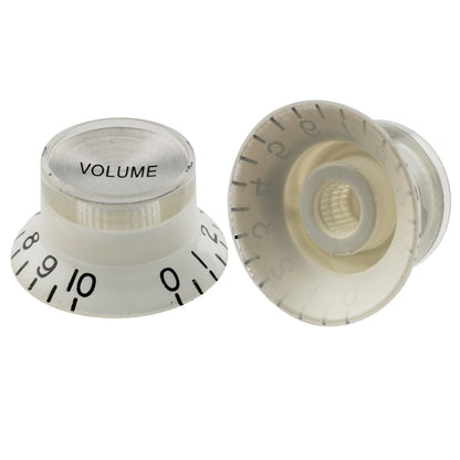 Musiclily Pro Inch Size Fine 24-Spline Top Hat Bell Knobs Tone Volume Control Knobs for USA LP SG Style Electric Guitar, Set of 2T2V