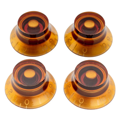 Musiclily Pro Left Handed Inch Size Fine 24-Spline Top Hat Bell Knobs Tone Volume Control Knobs for USA LP SG Style Electric Guitar, Set of 4