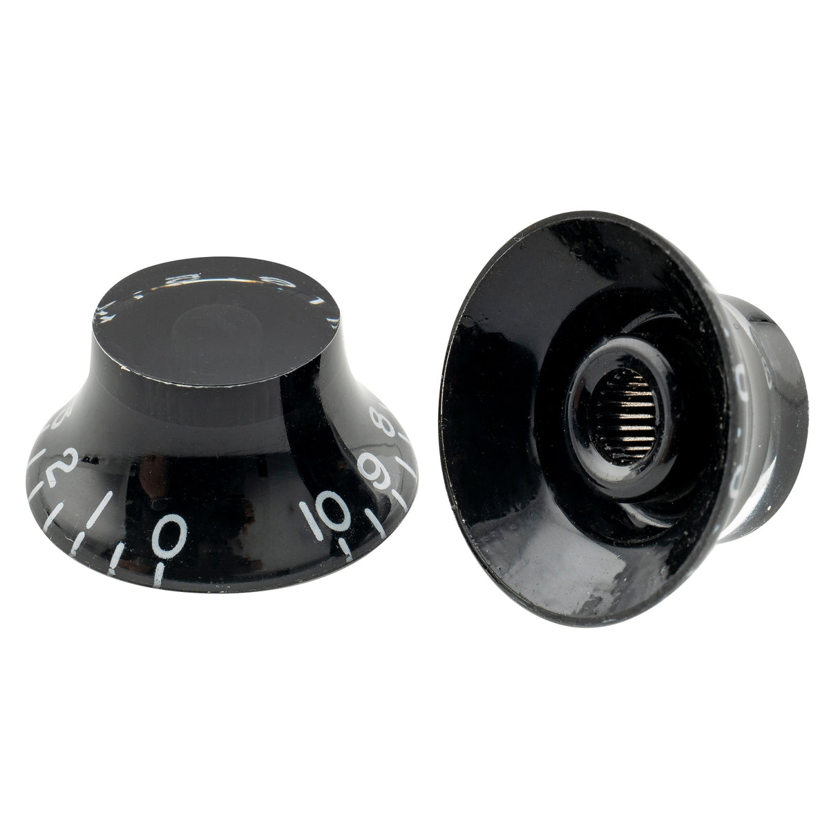 Musiclily Pro Left Handed Inch Size Fine 24-Spline Top Hat Bell Knobs Tone Volume Control Knobs for USA LP SG Style Electric Guitar, Set of 4
