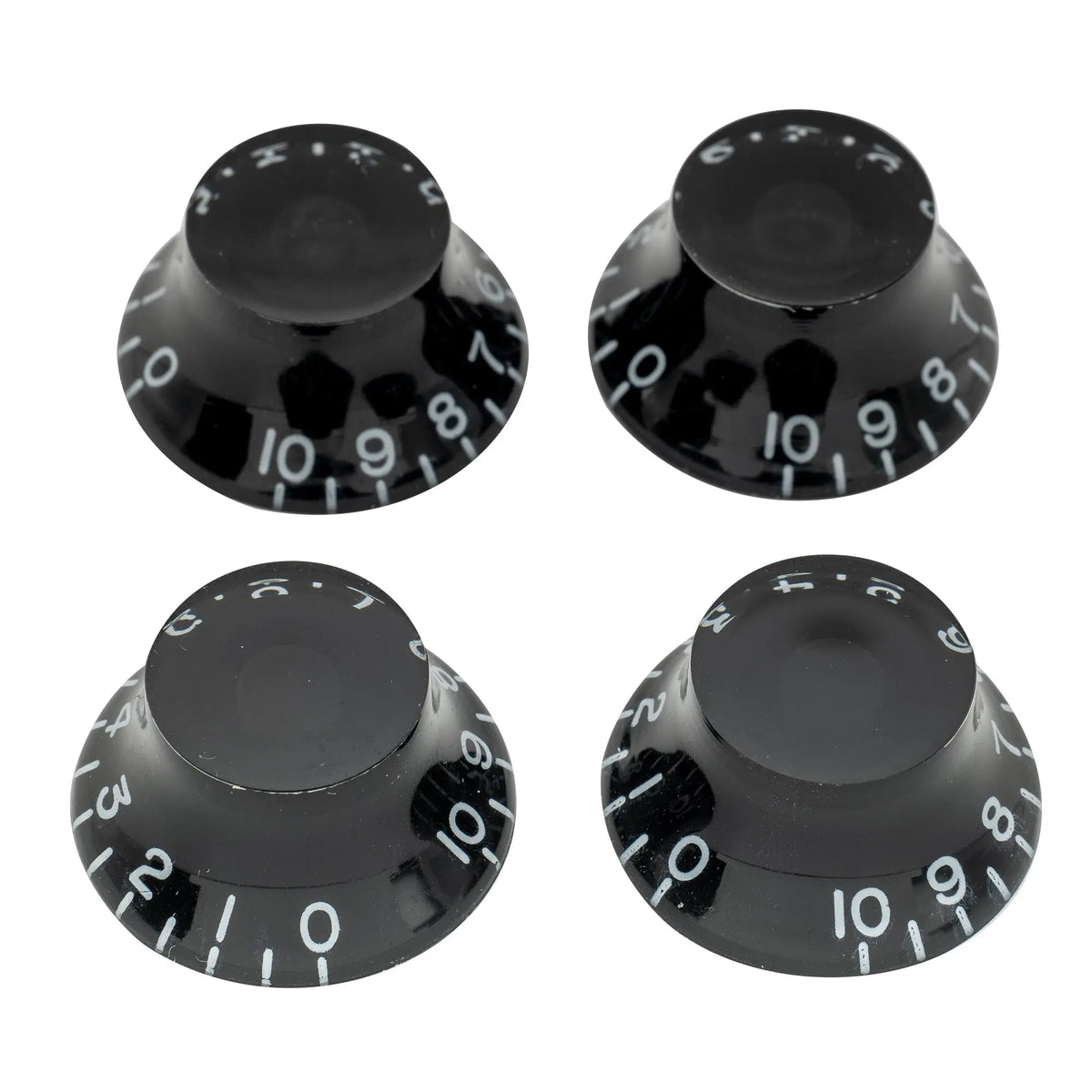 Musiclily Pro Left Handed Inch Size Fine 24-Spline Top Hat Bell Knobs Tone Volume Control Knobs for USA LP SG Style Electric Guitar, Set of 4