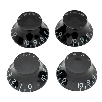 Musiclily Pro Left Handed Inch Size Fine 24-Spline Top Hat Bell Knobs Tone Volume Control Knobs for USA LP SG Style Electric Guitar, Set of 4