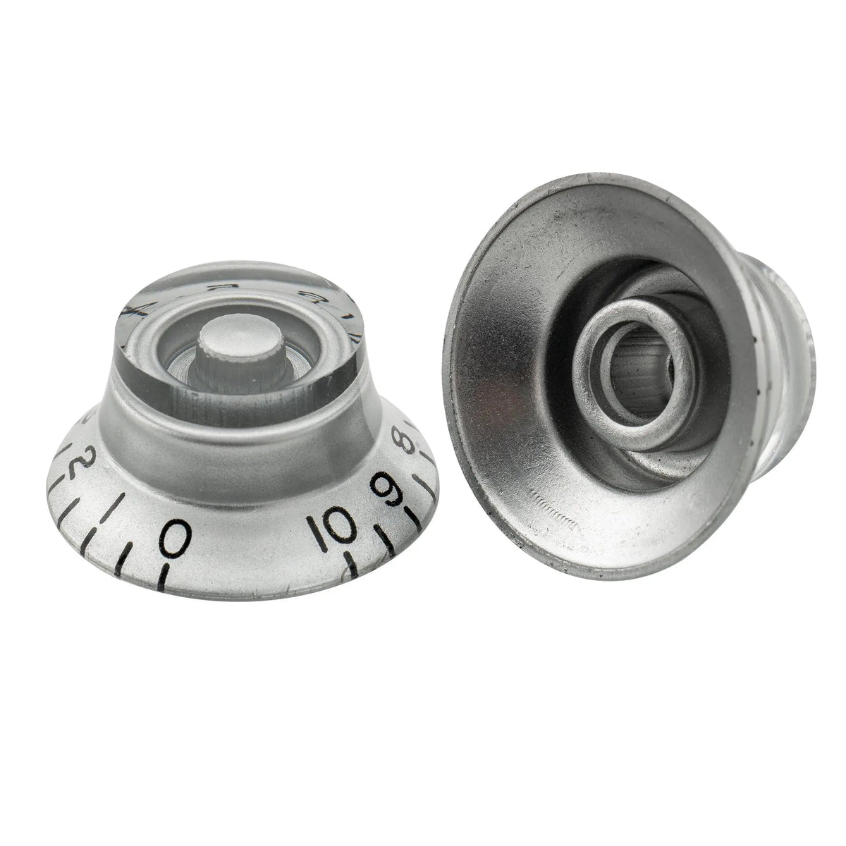 Musiclily Pro Left Handed Inch Size Fine 24-Spline Top Hat Bell Knobs Tone Volume Control Knobs for USA LP SG Style Electric Guitar, Set of 4