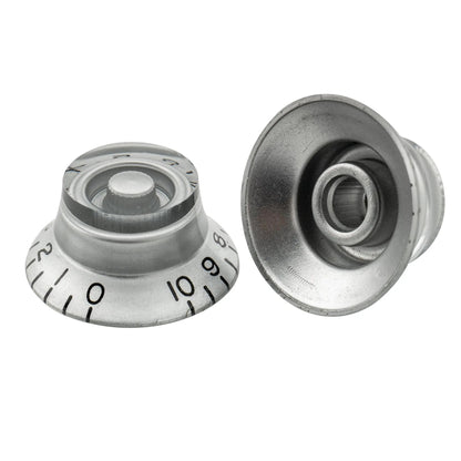 Musiclily Pro Left Handed Inch Size Fine 24-Spline Top Hat Bell Knobs Tone Volume Control Knobs for USA LP SG Style Electric Guitar, Set of 4