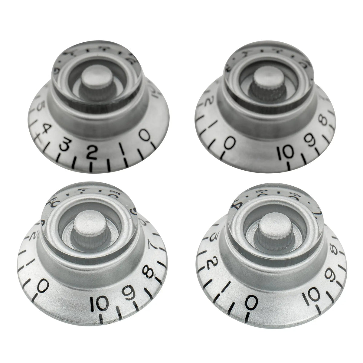 Musiclily Pro Left Handed Inch Size Fine 24-Spline Top Hat Bell Knobs Tone Volume Control Knobs for USA LP SG Style Electric Guitar, Set of 4