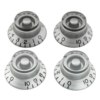 Musiclily Pro Left Handed Inch Size Fine 24-Spline Top Hat Bell Knobs Tone Volume Control Knobs for USA LP SG Style Electric Guitar, Set of 4