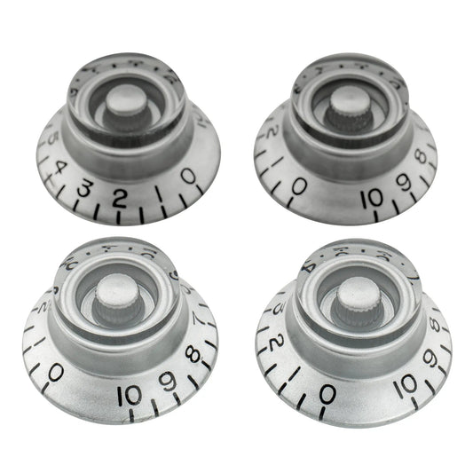 Musiclily Pro Left Handed Inch Size Fine 24-Spline Top Hat Bell Knobs Tone Volume Control Knobs for USA LP SG Style Electric Guitar, Set of 4