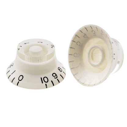 Musiclily Pro Left Handed Inch Size Fine 24-Spline Top Hat Bell Knobs Tone Volume Control Knobs for USA LP SG Style Electric Guitar, Set of 4