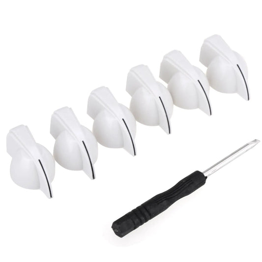Musiclily Pro 1/4 Inch Universal Fitting Solid Knobs Guitar Amplifier Effect Pedal Chicken Head Pointer Knobs with Set Screw, Set of 6