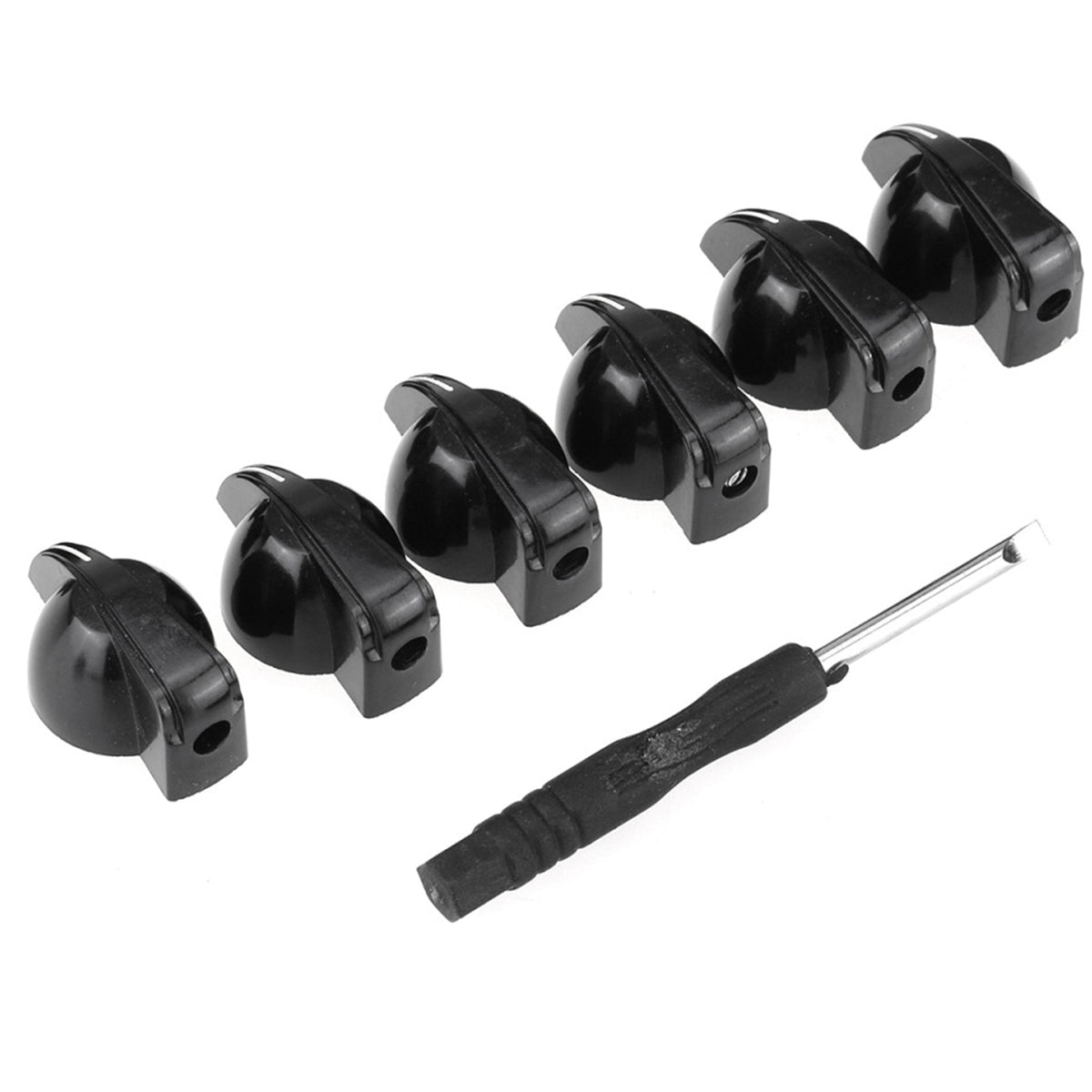 Musiclily Pro 1/4 Inch Universal Fitting Solid Knobs Guitar Amplifier Effect Pedal Chicken Head Pointer Knobs with Set Screw, Set of 6