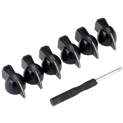 Musiclily Pro 1/4 Inch Universal Fitting Solid Knobs Guitar Amplifier Effect Pedal Chicken Head Pointer Knobs with Set Screw, Set of 6