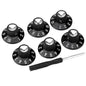 Musiclily Pro 1/4 Inch Universal Fitting Solid Knobs Guitar Amplifier Effect Pedal Skirted Amp Knobs, Set of 6