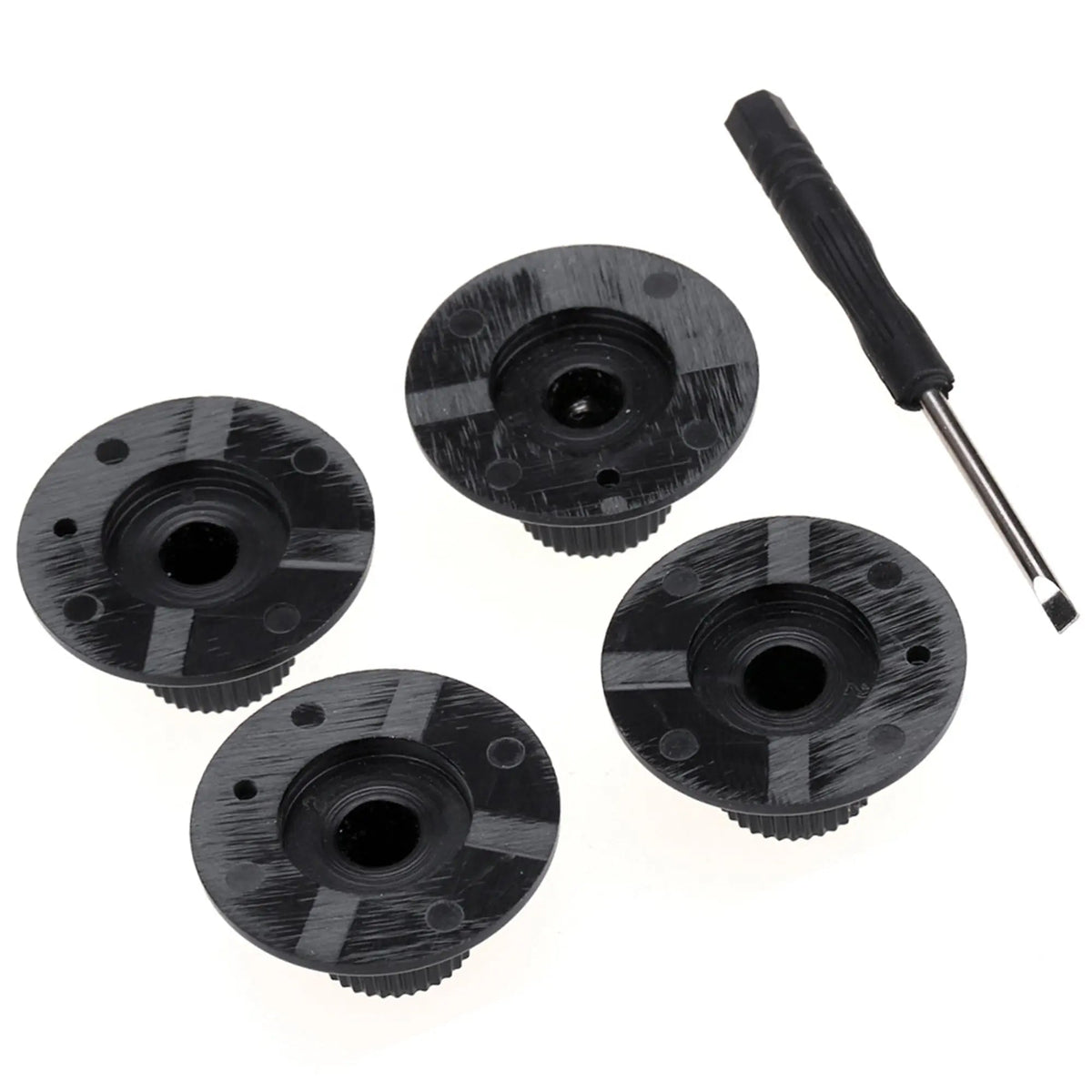 Musiclily Pro 1/4 Inch Universal Fitting Solid Knobs Guitar 2 Tone 2 Volume Amplifier Effect Pedal Witch Hat Skirted Knobs Set