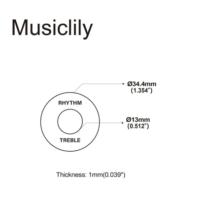 Musiclily Pro Self Adhesive Guitar Toggle Switch Plate LP Washer Rhythm Treble Ring with Words