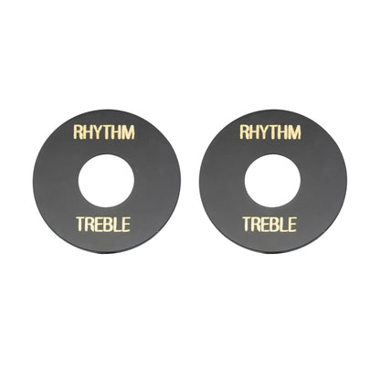 Musiclily Pro Self Adhesive Guitar Toggle Switch Plate LP Washer Rhythm Treble Ring with Words
