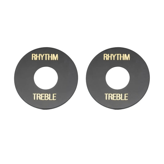 Musiclily Pro Self Adhesive Guitar Toggle Switch Plate LP Washer Rhythm Treble Ring with Words