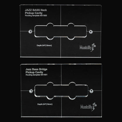 Musiclily Pro CNC Accurate Acrylic Pickup Routing Templates Set for Standard Jazz Bass Neck and Bridge Pickup