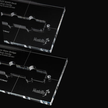 Musiclily Pro CNC Accurate Acrylic Pickup Routing Templates Set for Standard Jazz Bass Neck and Bridge Pickup