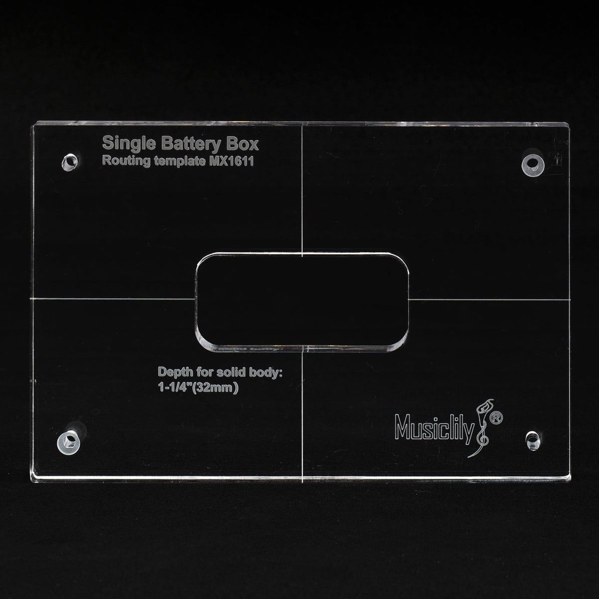 Musiclily Pro CNC Accurate Acrylic Single Battery Box Routing Templates