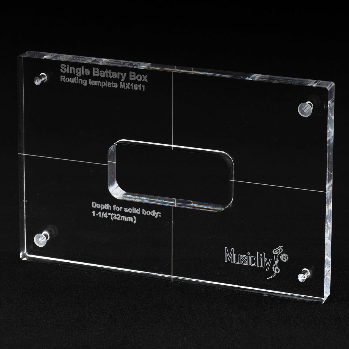 Musiclily Pro CNC Accurate Acrylic Single Battery Box Routing Templates