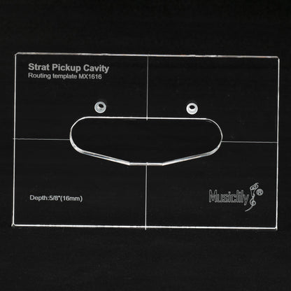 Musiclily Pro CNC Accurate Acrylic Single-coil Pickup Routing Template for Standard Strat Guitar Body