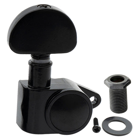 Musiclily Basic R15A Single 14:1 Ratio Full Sealed Machine Head Bass Side Tuner Tuning Peg Key with Half Moon Button for Acoustic Electric Guitar