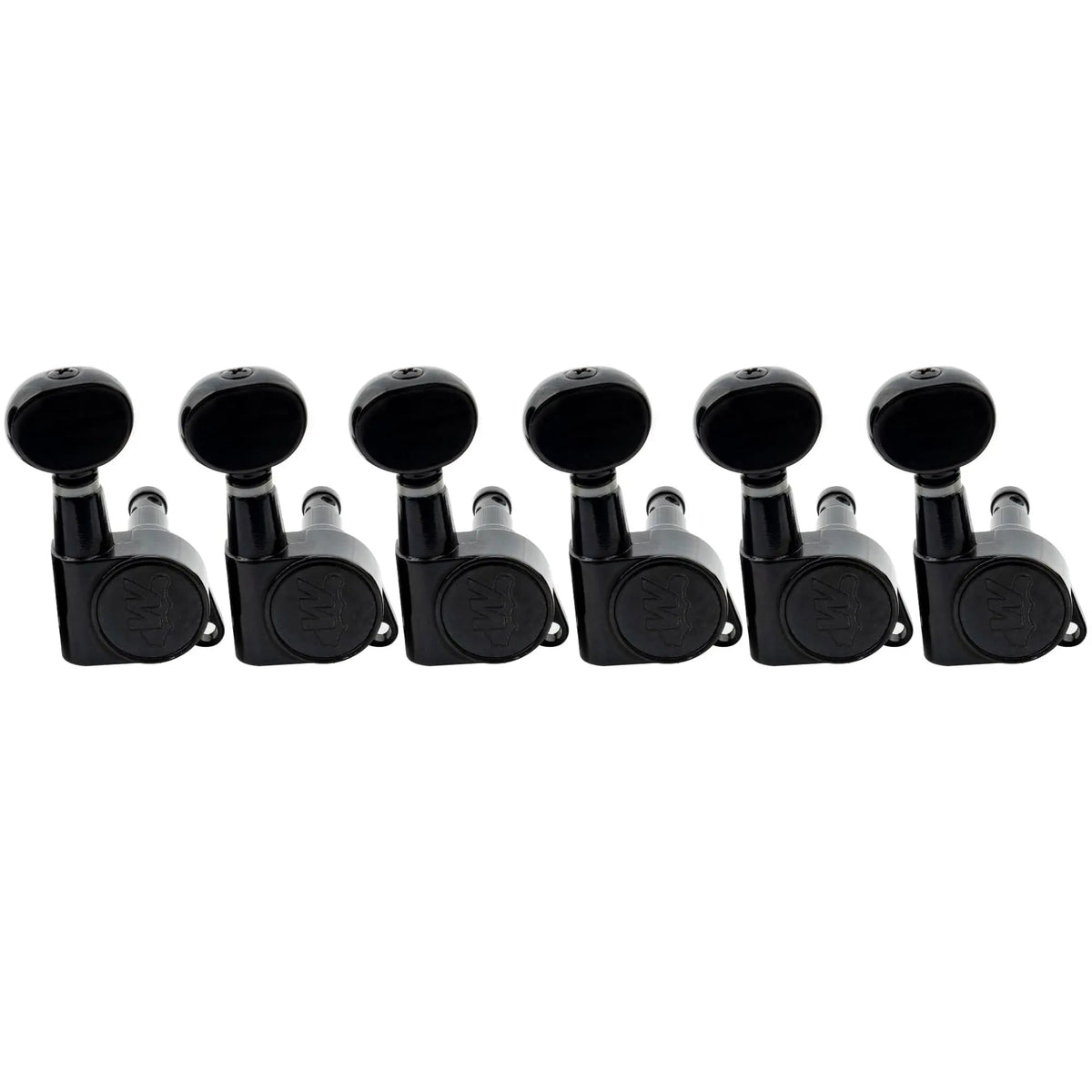 Wilkinson 6-in-line E-Z-LOK Vintage Oval Button Guitar Tuners Machine Heads Tuning Pegs Keys Set for Fender Strat/Tele Style Electric Guitar