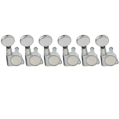 Wilkinson 6-in-line E-Z-LOK Vintage Oval Button Guitar Tuners Machine Heads Tuning Pegs Keys Set for Fender Strat/Tele Style Electric Guitar