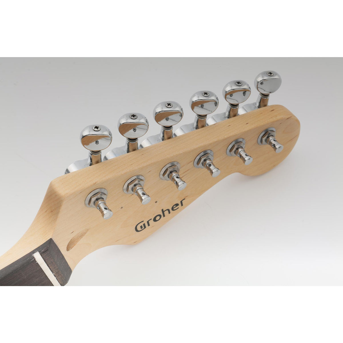 Wilkinson Single 19:1 Ratio E-Z-LOK Full Sealed Machine Head Bass Side Tuner Tuning Peg Key with Vintage Oval Button for Strat Tele Style Electric Guitar