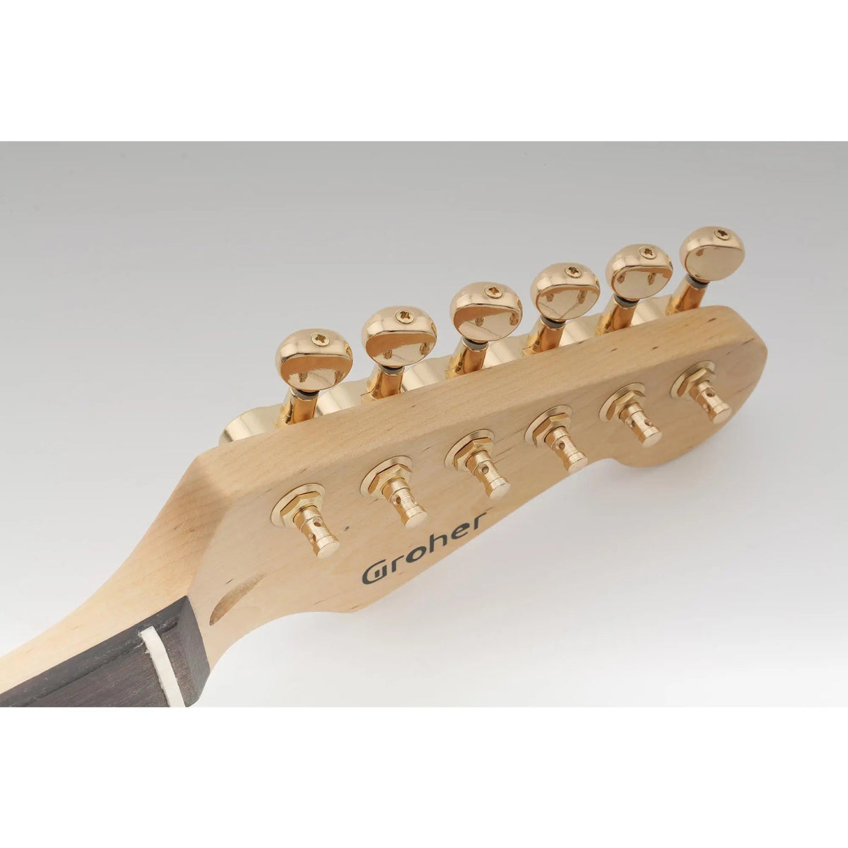 Wilkinson 6-in-line E-Z-LOK Vintage Oval Button Guitar Tuners Machine Heads Tuning Pegs Keys Set for Fender Strat/Tele Style Electric Guitar