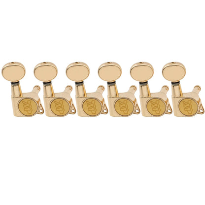 Wilkinson 6-in-line E-Z-LOK Vintage Oval Button Guitar Tuners Machine Heads Tuning Pegs Keys Set for Fender Strat/Tele Style Electric Guitar