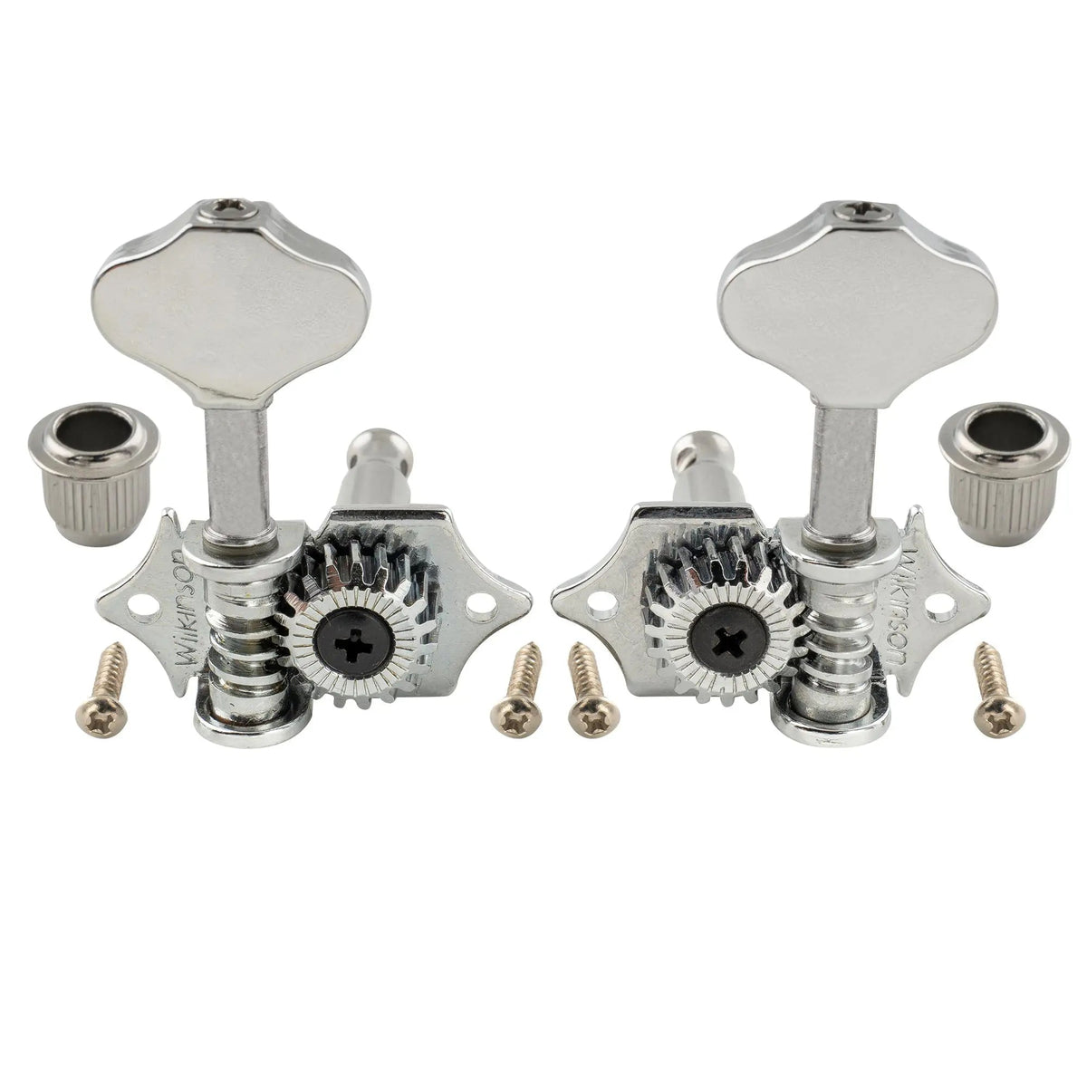 Wilkinson 3R3L 19:1 Ratio Open Gear Machine Heads Tuners Tuning Pegs Keys with Butterbean Button for Acoustic Electric Guitar