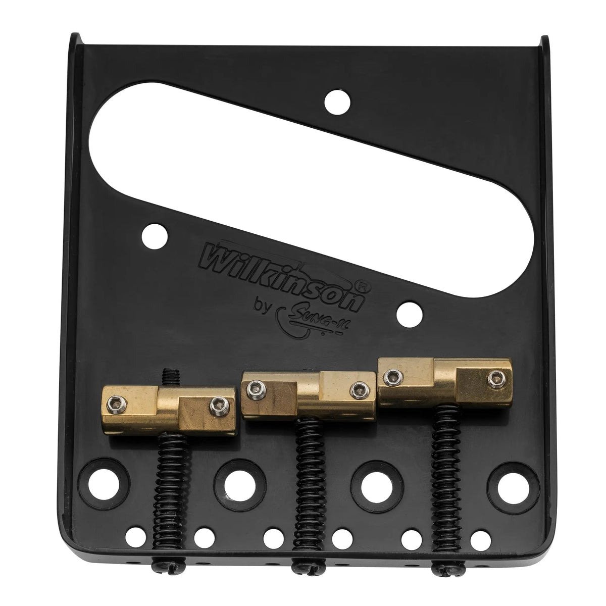 Wilkinson WTB 54mm(2-1/8 inch) Ashtray Brass Compensated 3-Saddle Guitar Bridge for Tele Style Guitar