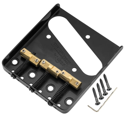 Wilkinson WTB 54mm(2-1/8 inch) Ashtray Brass Compensated 3-Saddle Guitar Bridge for Tele Style Guitar