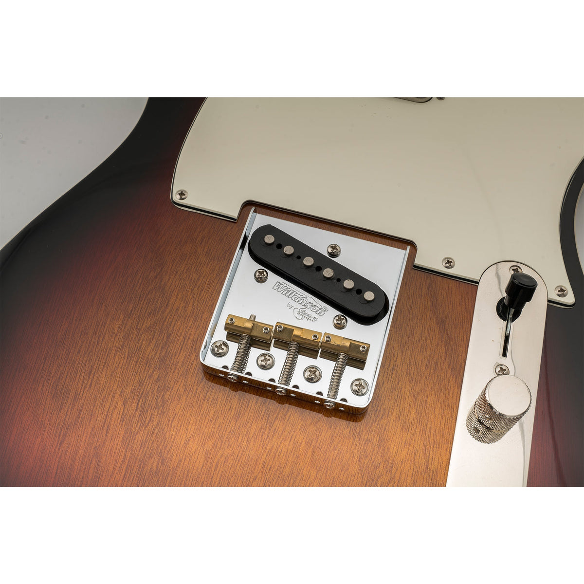 Wilkinson WTB 54mm(2-1/8 inch) Ashtray Brass Compensated 3-Saddle Guitar Bridge for Tele Style Guitar