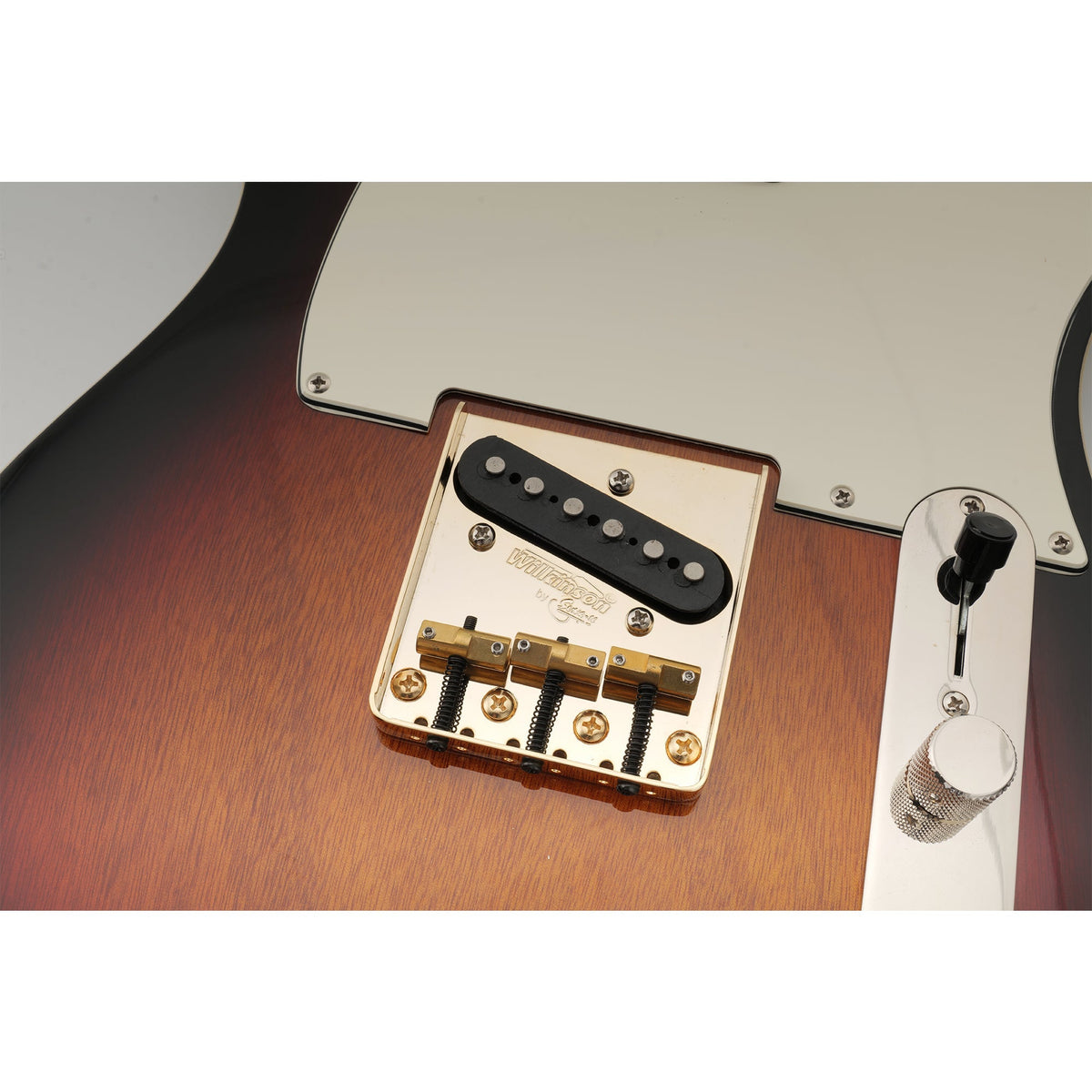 Wilkinson WTB 54mm(2-1/8 inch) Ashtray Brass Compensated 3-Saddle Guitar Bridge for Tele Style Guitar