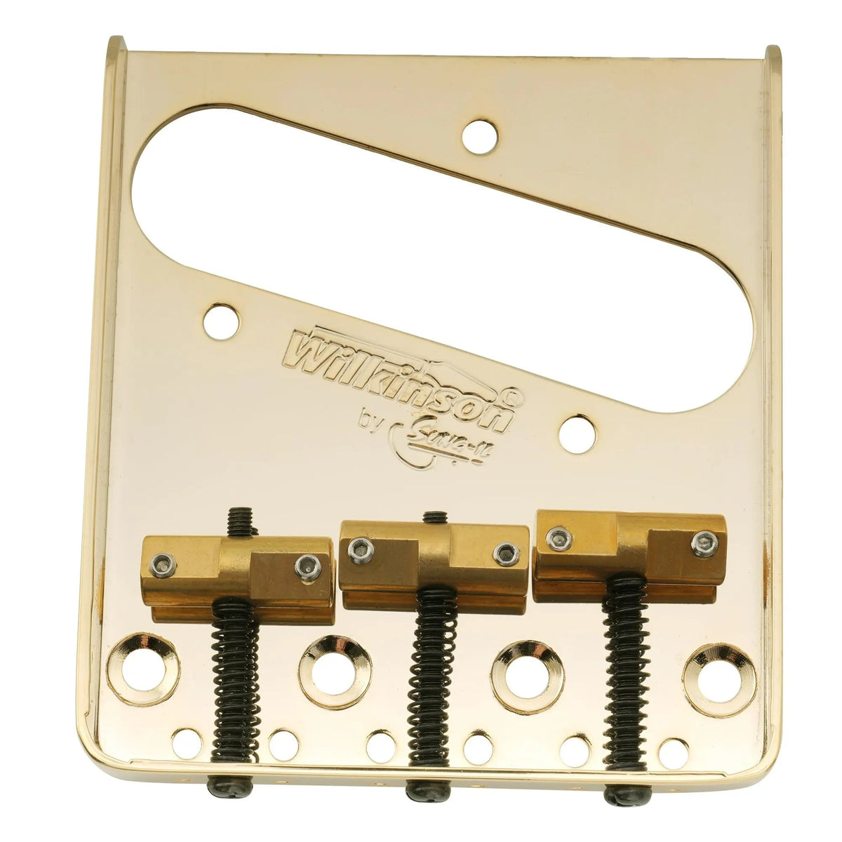 Wilkinson WTB 54mm(2-1/8 inch) Ashtray Brass Compensated 3-Saddle Guitar Bridge for Tele Style Guitar