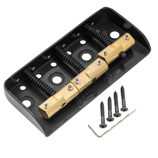 Wilkinson WTBS 54mm(2-1/8 inch) Short Bridge Brass Compensated 3-Saddles for Humbucker Tele Style or Vintage Electric Guitar