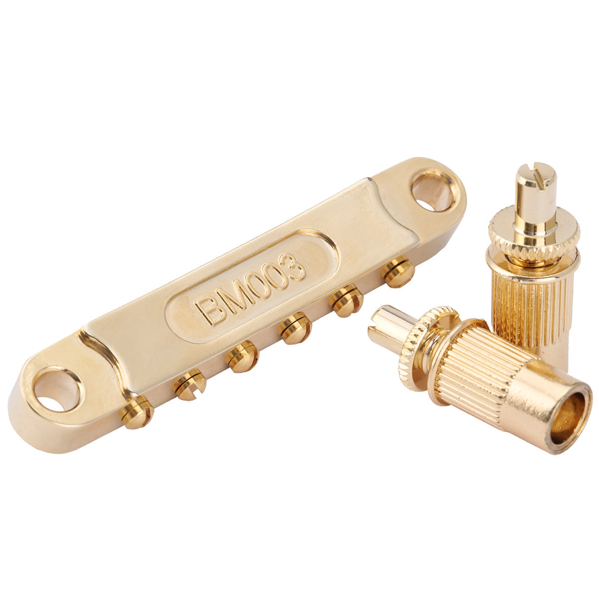 Musiclily Pro BM001 52mm(2-3/64 inch) Tune-O-Matic Guitar Bridge Roller Saddles Set for LP SG Style Electric Guitar