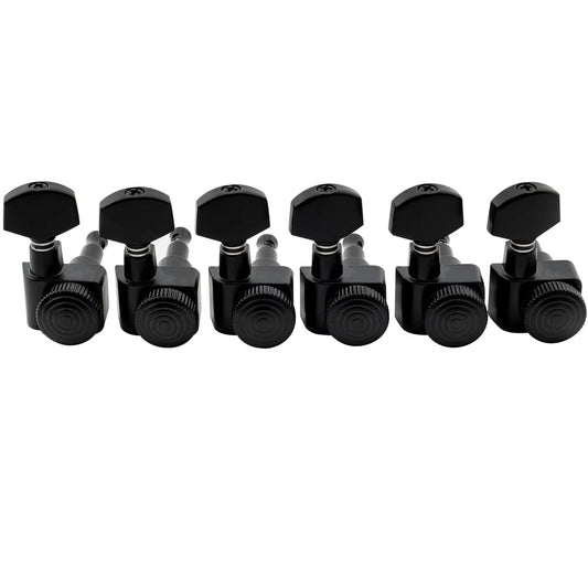Musiclily Pro R15T-03 6-in-line 2-pins Full Metal Guitar Locking Tuners Machine Heads Tuning Pegs Keys Set for Fender Strat/Tele Style Electric Guitar