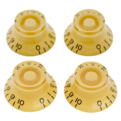 Musiclily Pro Metric Coarse 18-Spline Top Hat Bell Knobs Tone Volume Control Knobs for Epiphone LP SG Style Electric Guitar, Set of 4