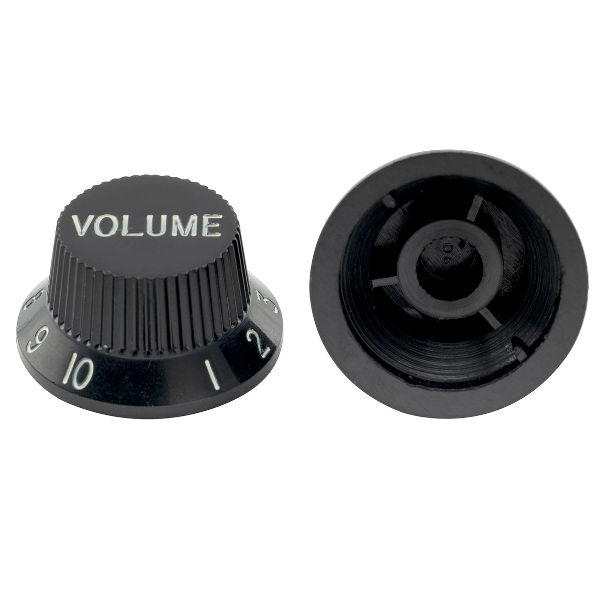 Musiclily Pro Metric Size 18 Splines 1 Volume 2 Tone Strat Style Knobs Set for Asia Import Guitar Bass Split Shaft Pots