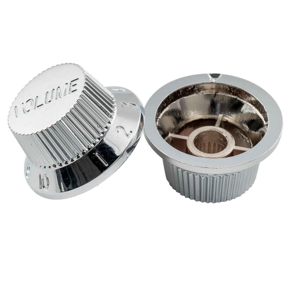 Musiclily Pro Metric Size 18 Splines 1 Volume 2 Tone Strat Style Knobs Set for Asia Import Guitar Bass Split Shaft Pots