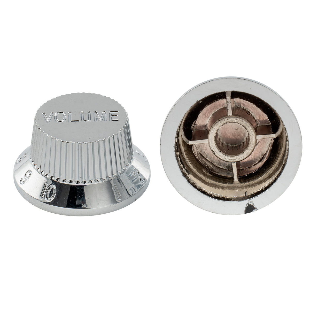 Musiclily Pro Metric Size 18 Splines 1 Volume 2 Tone Strat Style Knobs Set for Asia Import Guitar Bass Split Shaft Pots