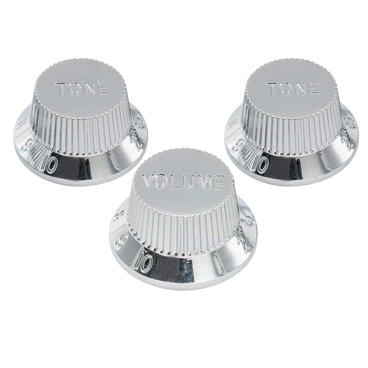Musiclily Pro Metric Size 18 Splines 1 Volume 2 Tone Strat Style Knobs Set for Asia Import Guitar Bass Split Shaft Pots