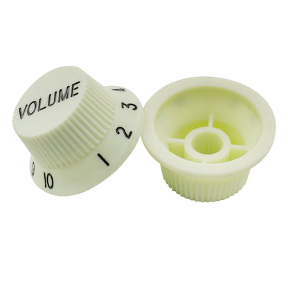 Musiclily Pro Metric Size 18 Splines 1 Volume 2 Tone Strat Style Knobs Set for Asia Import Guitar Bass Split Shaft Pots