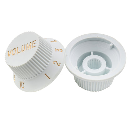 Musiclily Pro Metric Size 18 Splines 1 Volume 2 Tone Strat Style Knobs Set for Asia Import Guitar Bass Split Shaft Pots