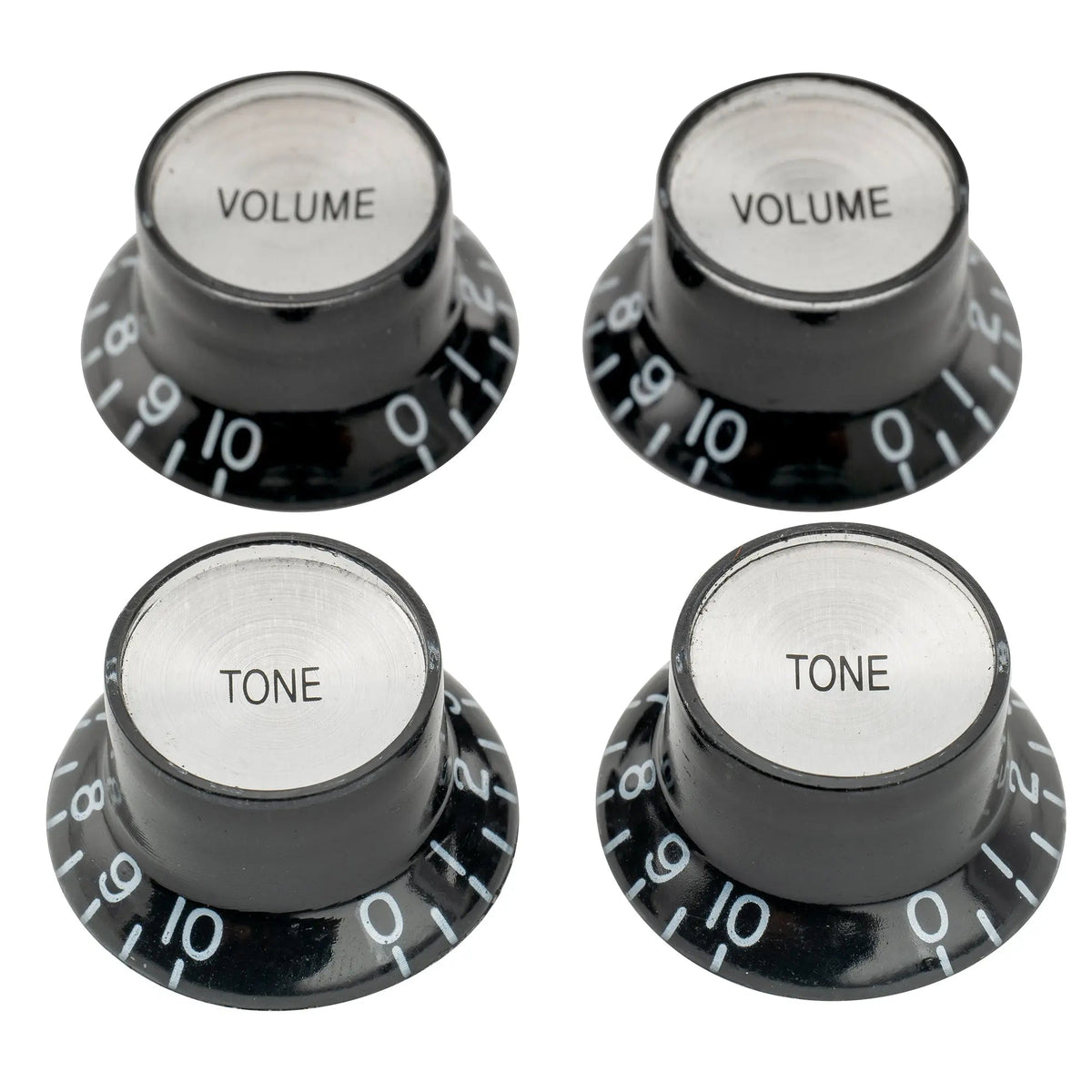 Musiclily Pro Metric Coarse 18-Spline Top Hat Bell Knobs Tone Volume Control Knobs for Epiphone LP SG Style Electric Guitar, Set of 2T2V